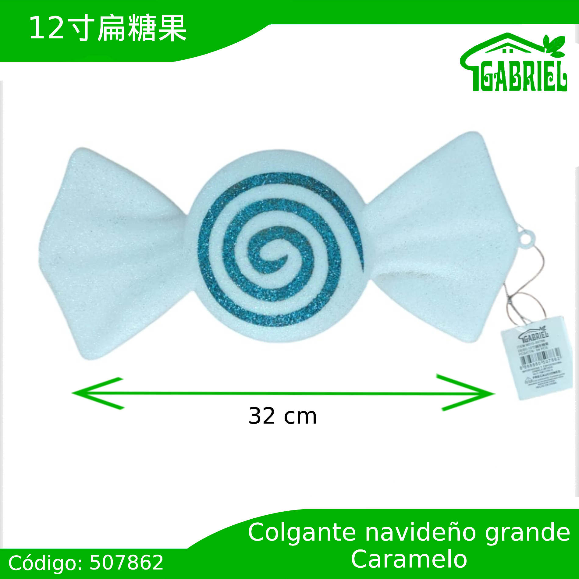 Colgante para Árbol de Navidad – Caramelo 32 cm