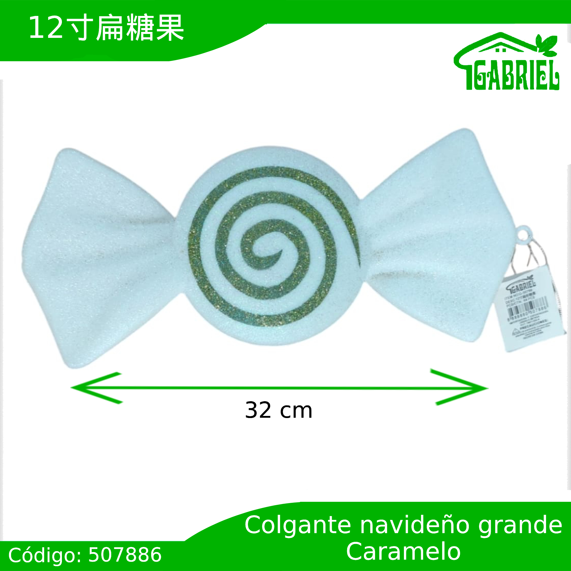 Colgante para Árbol de Navidad – Caramelo 32 cm