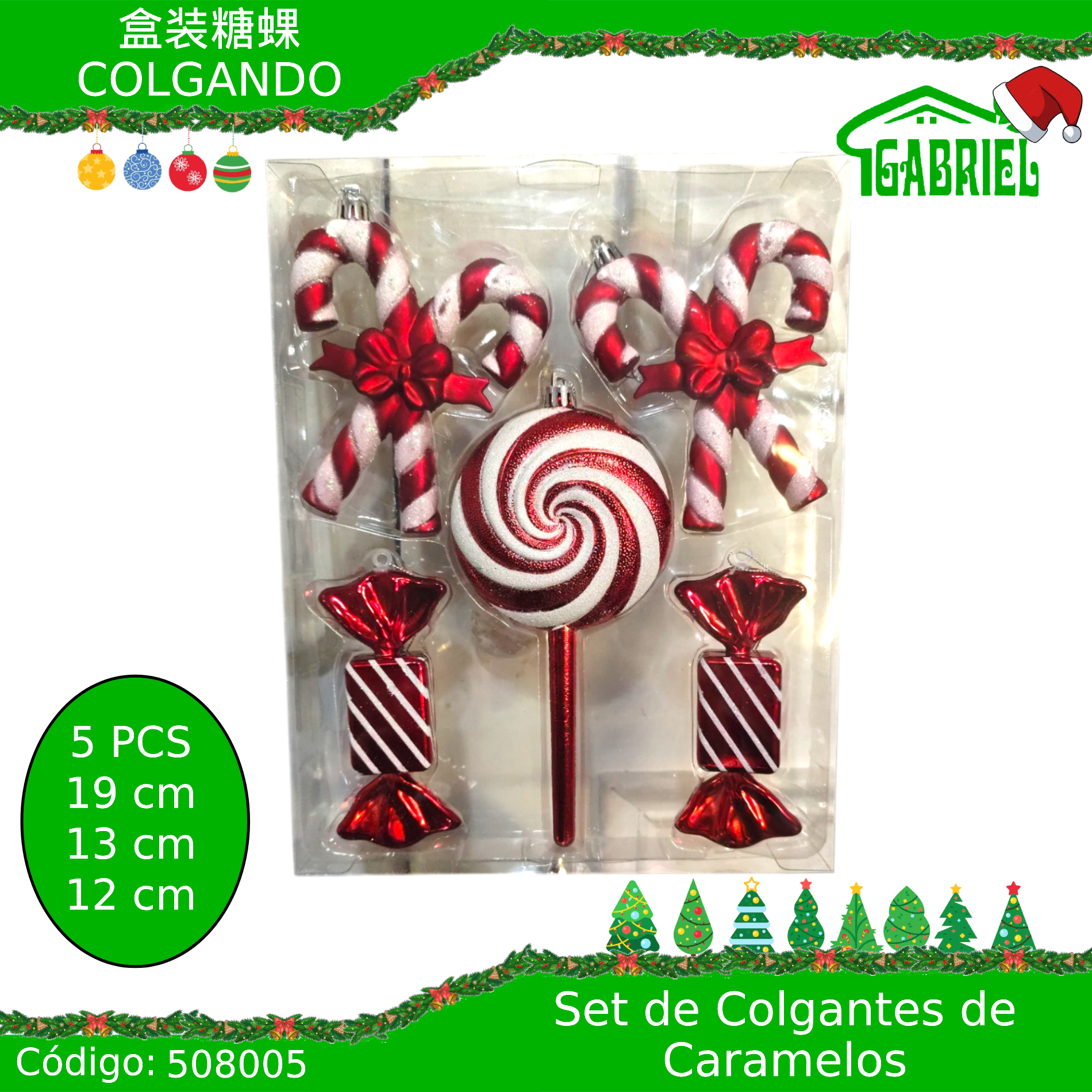 Set de Colgantes para Árbol de Navidad – Caramelos