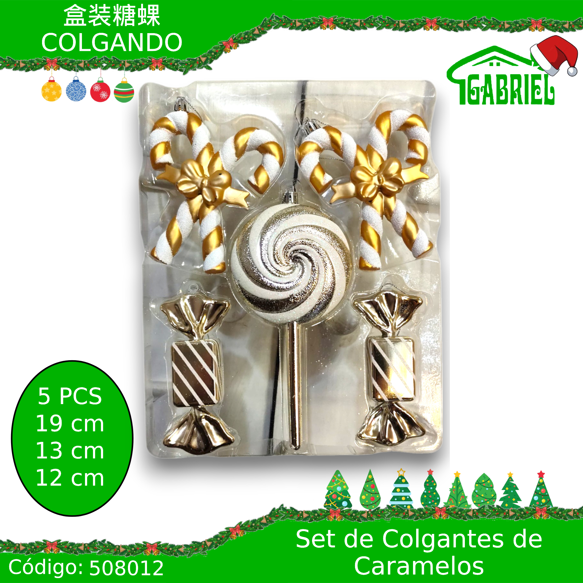 Set de Colgantes para Árbol de Navidad – Caramelos