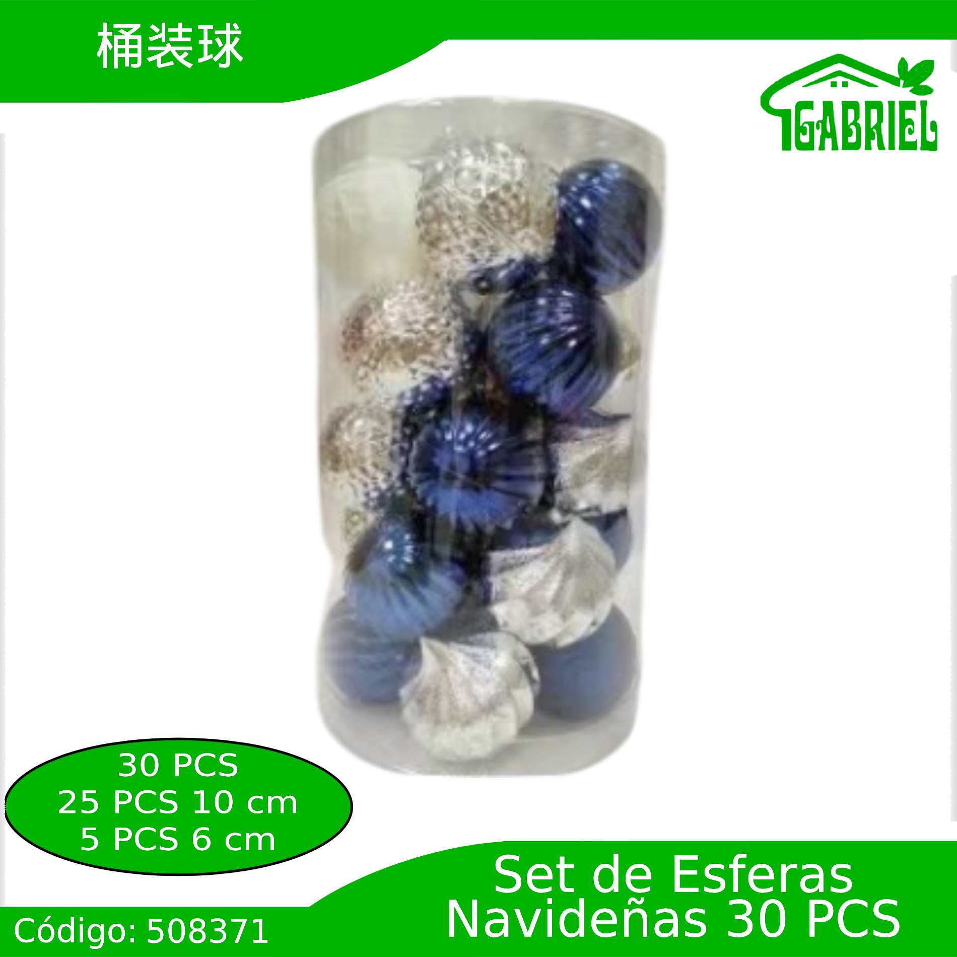 Esferas de Navidad para Colgar 30 pcs 10 y 6 cm
