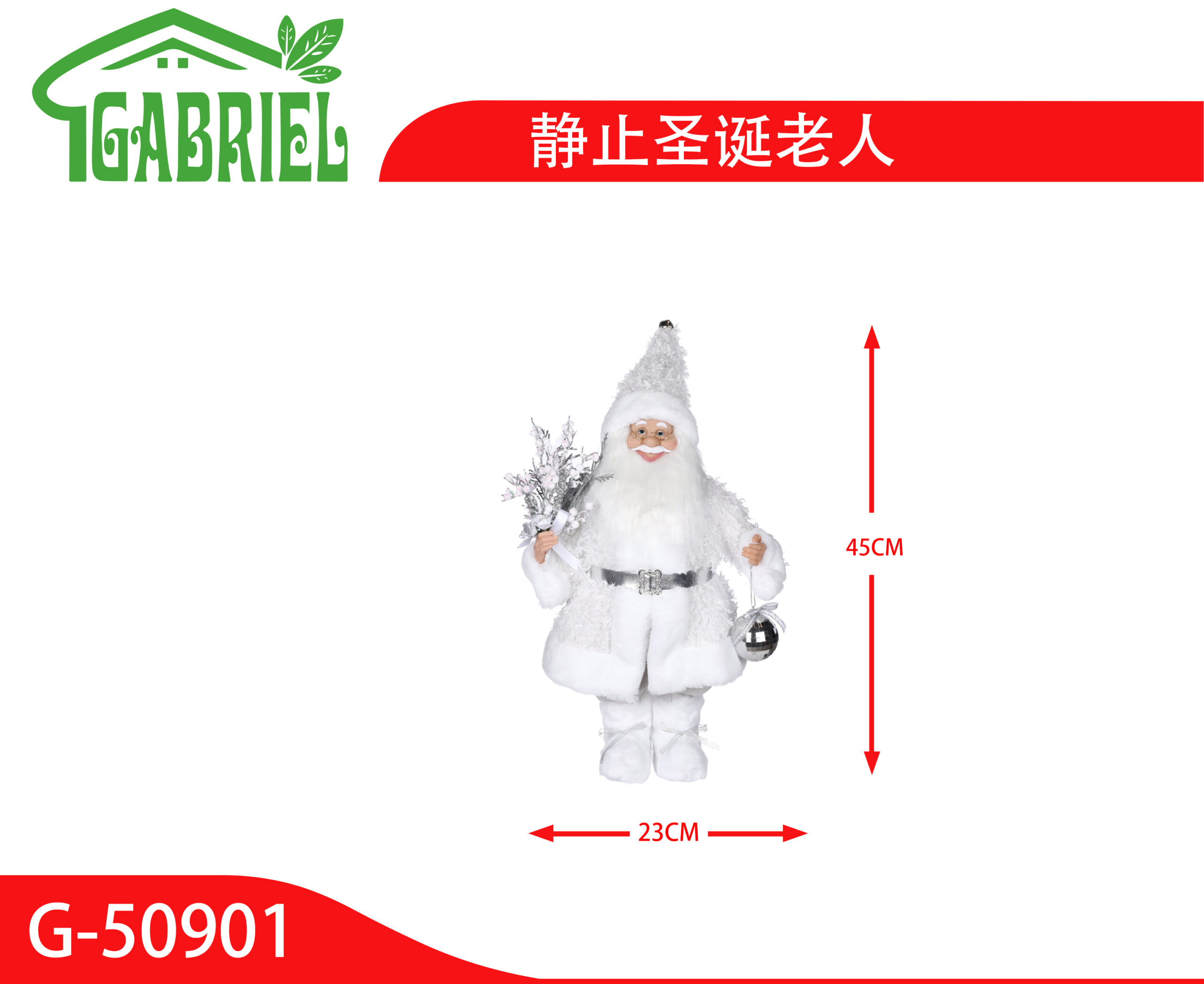 Muñeca Santa Claus con Barril Figura Decorativa 45xCM
