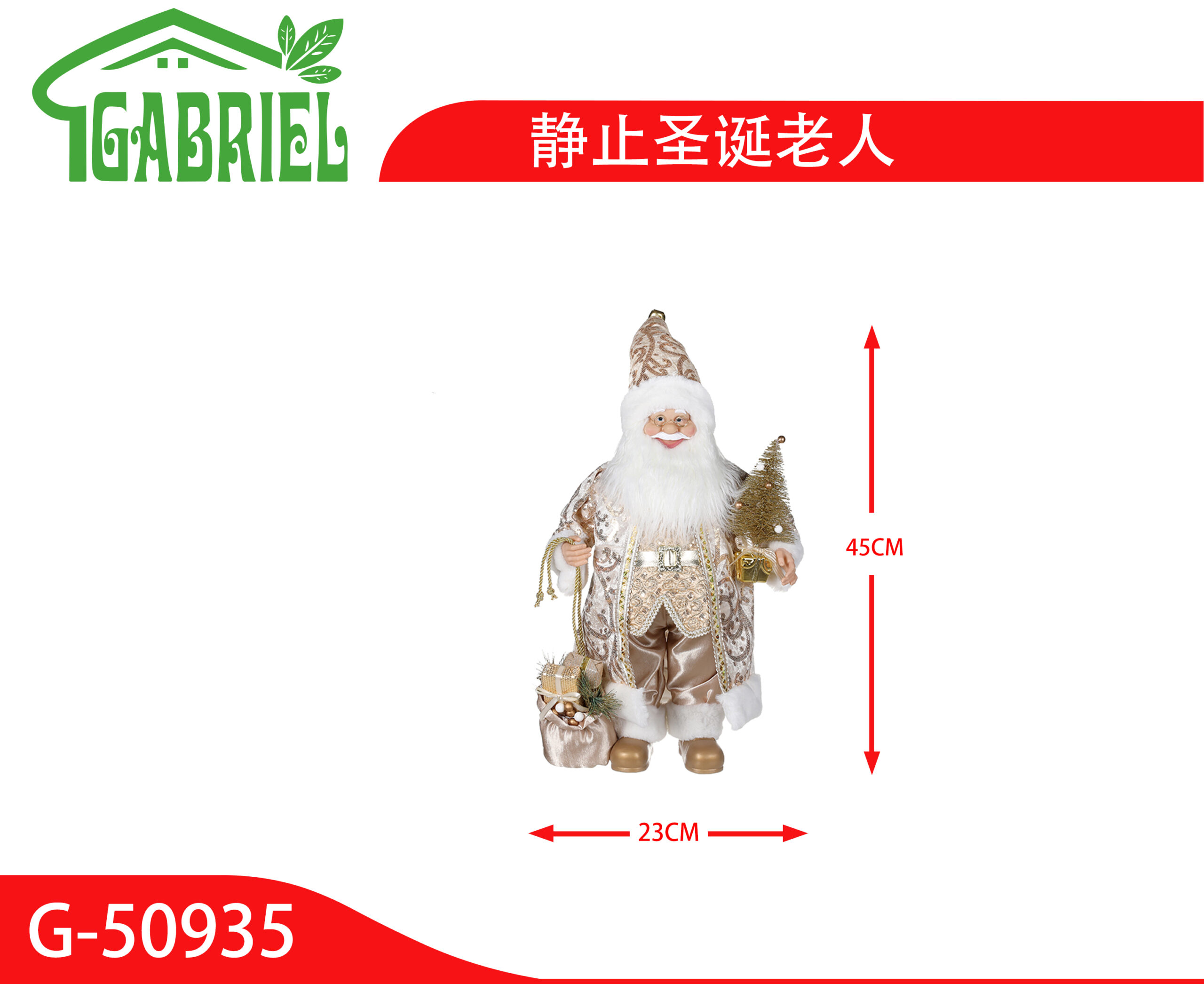 Santa Claus Figura de Navidad Adorno Decorativo 45 cm