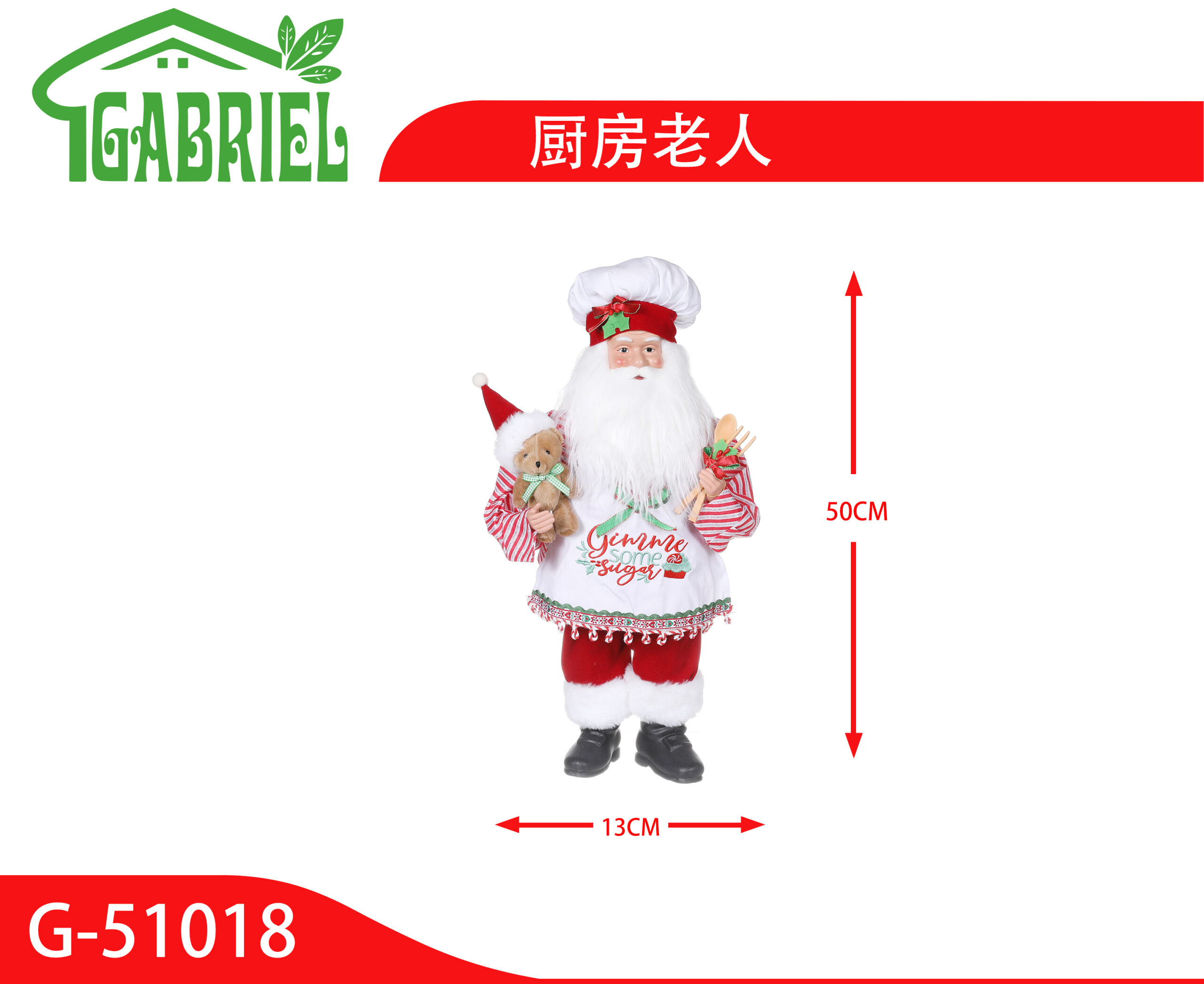 Muñeco Anciano Cocina Figura Decorativa 50 cm
