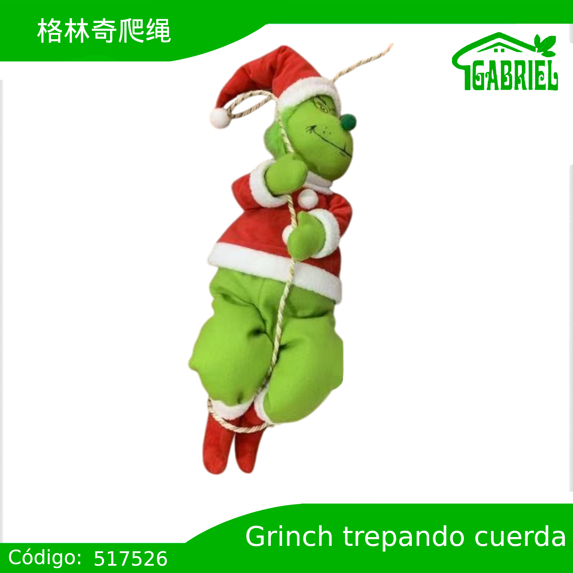 Grinch Trepando Cuerda Adorno Navideño