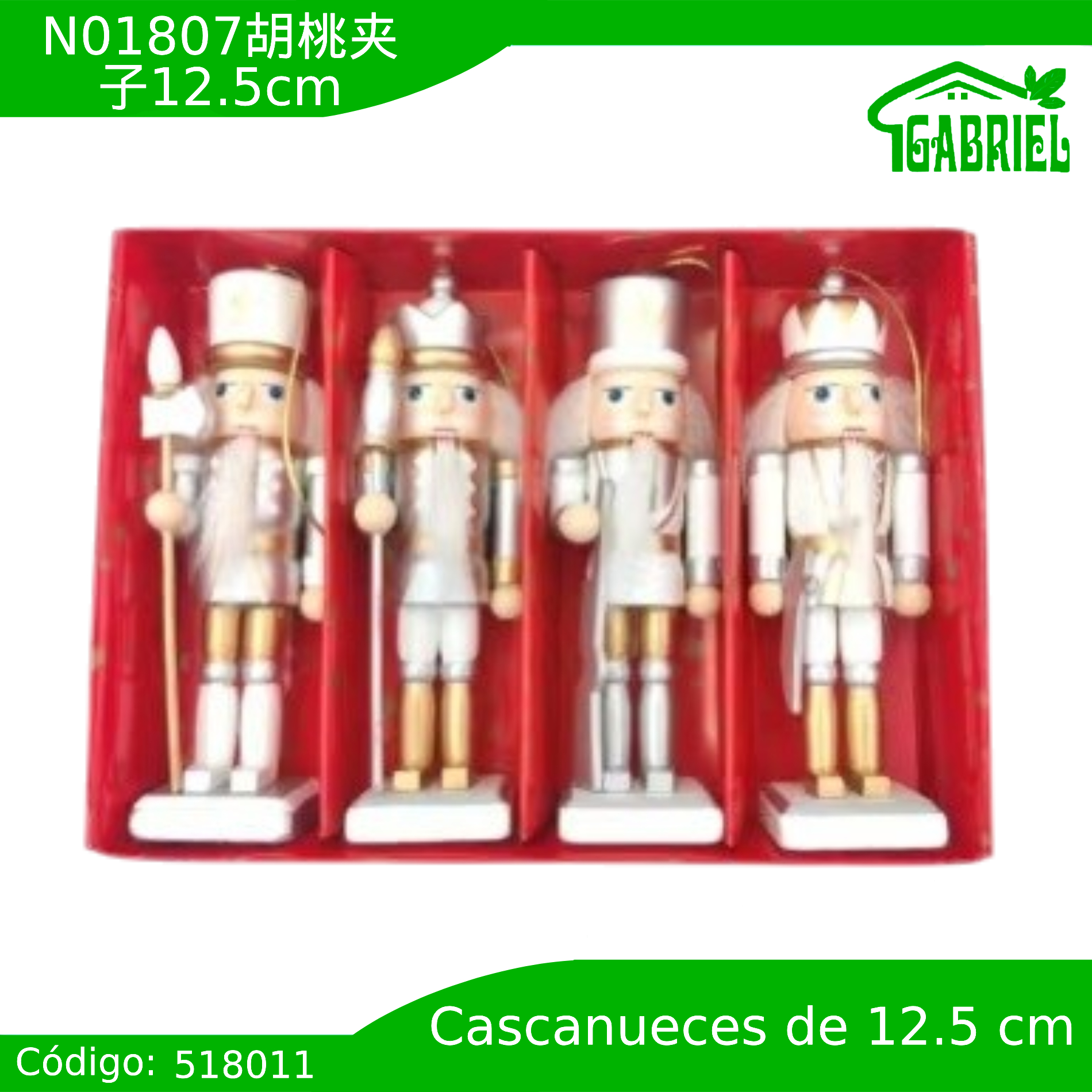 Set 4 Cascanueces Figura de Navidad Adorno Cascanueces Navideño 12.5 cm