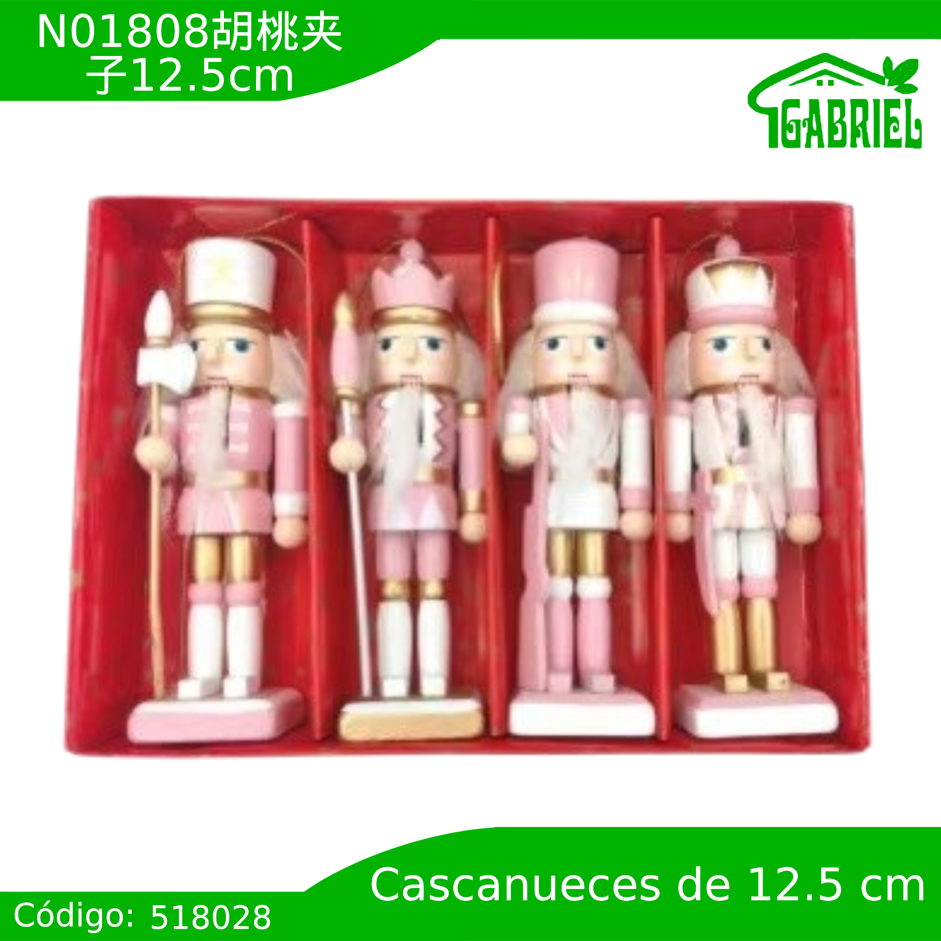 Set de 4 Cascanueces Figura de Navidad Adorno Cascanueces Navideño 12.5 cm