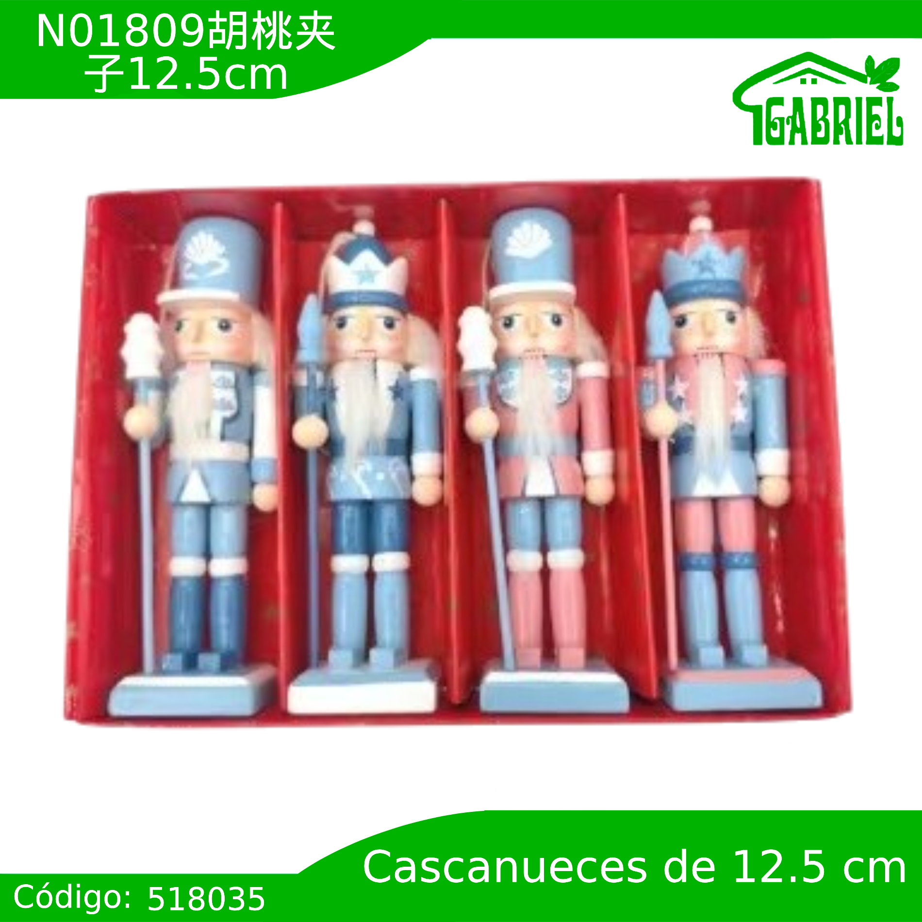 Set 4 Cascanueces Figura de Navidad Adorno Cascanueces Navideño 12.5 cm