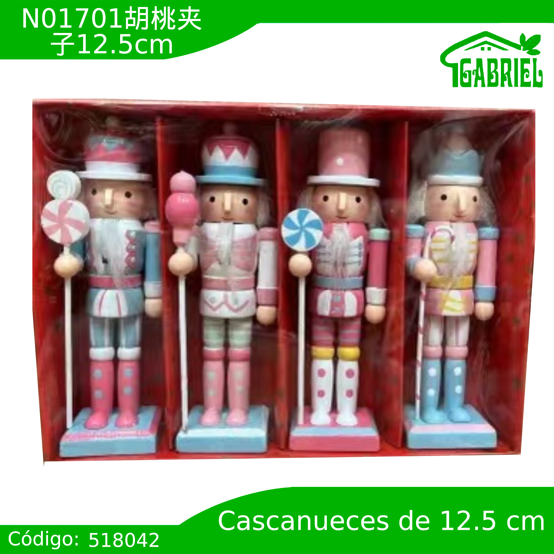 Set 4 Cascanueces Figura de Navidad Adorno Cascanueces Navideño12.5 cm