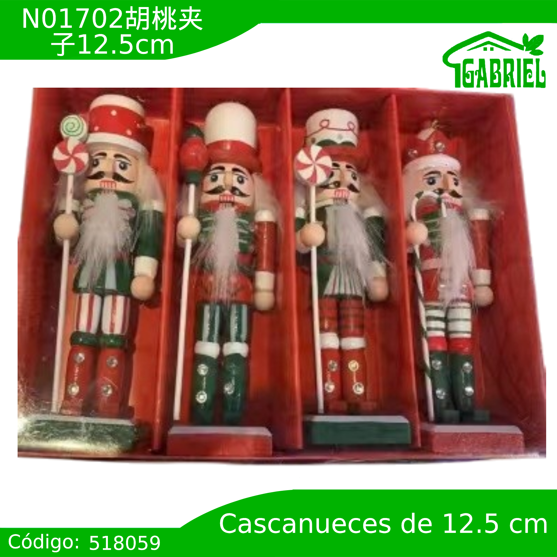Set 4 Cascanueces Figura de Navidad Adorno Cascanueces Navideño 12.5 cm