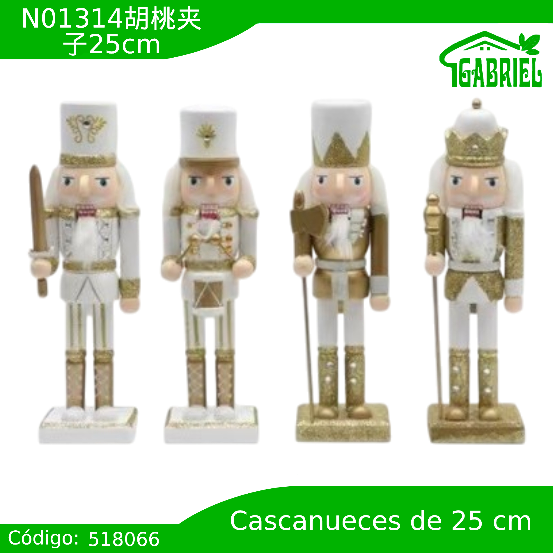 Cascanueces Figura de Navidad Adorno Cascanueces Navideño Casca nuez 25 cm
