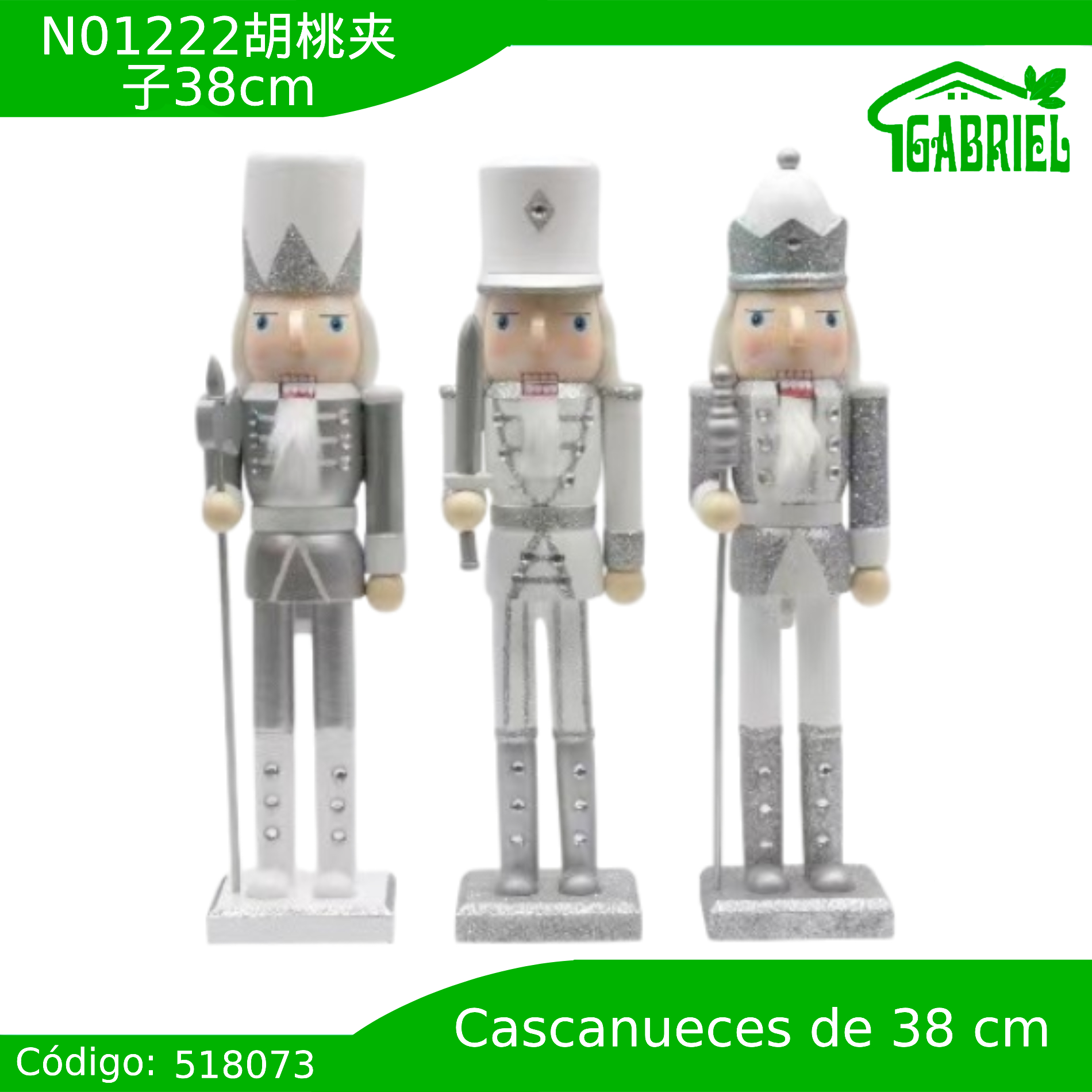 Cascanueces Figura de Navidad Adorno Cascanueces Navideño Casca nuez 38 cm