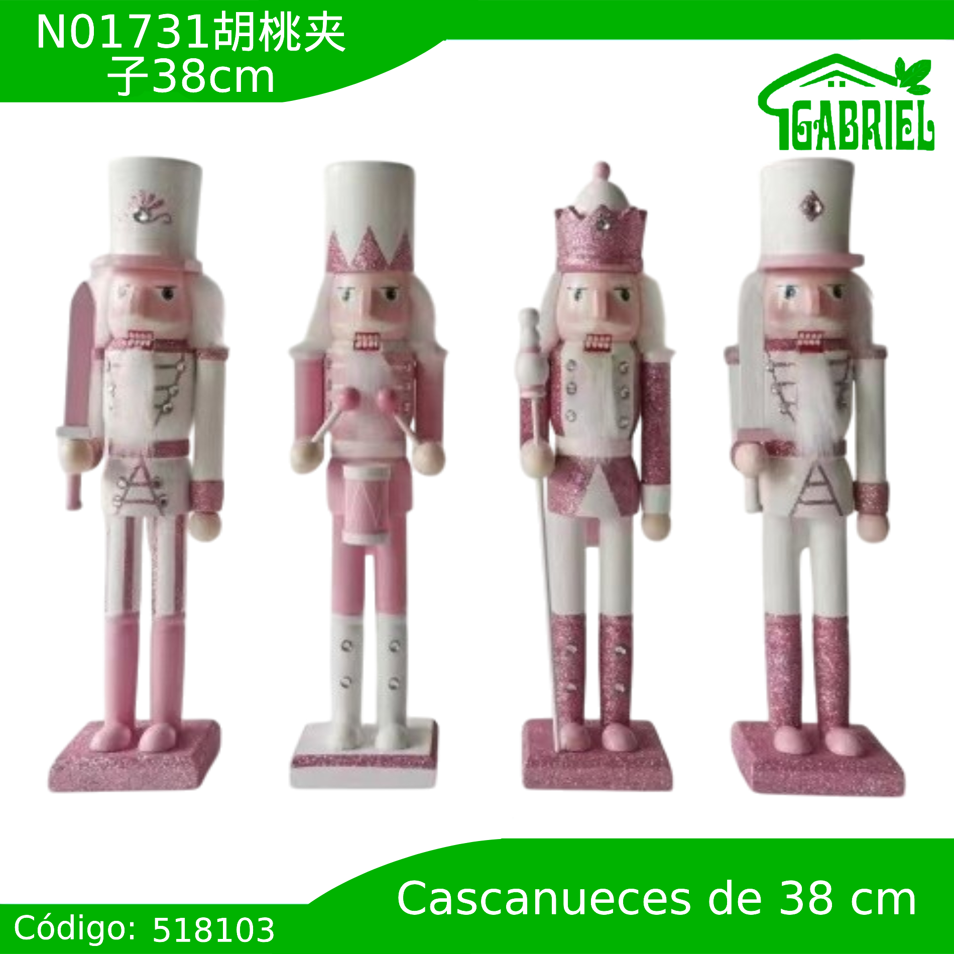 Cascanueces Figura de Navidad Adorno Cascanueces Navideño Casca nuez 38 cm