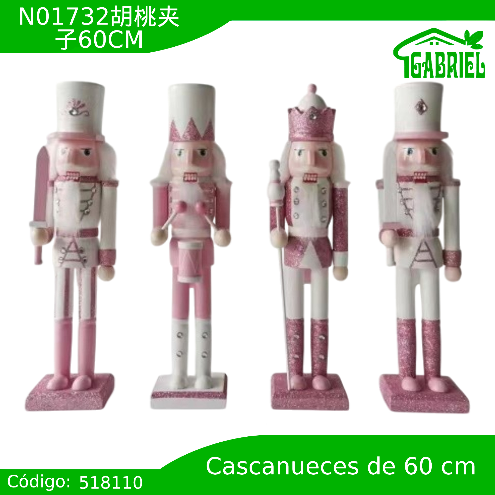 Cascanueces Figura de Navidad Adorno Cascanueces Navideño Casca nuez 60 cm