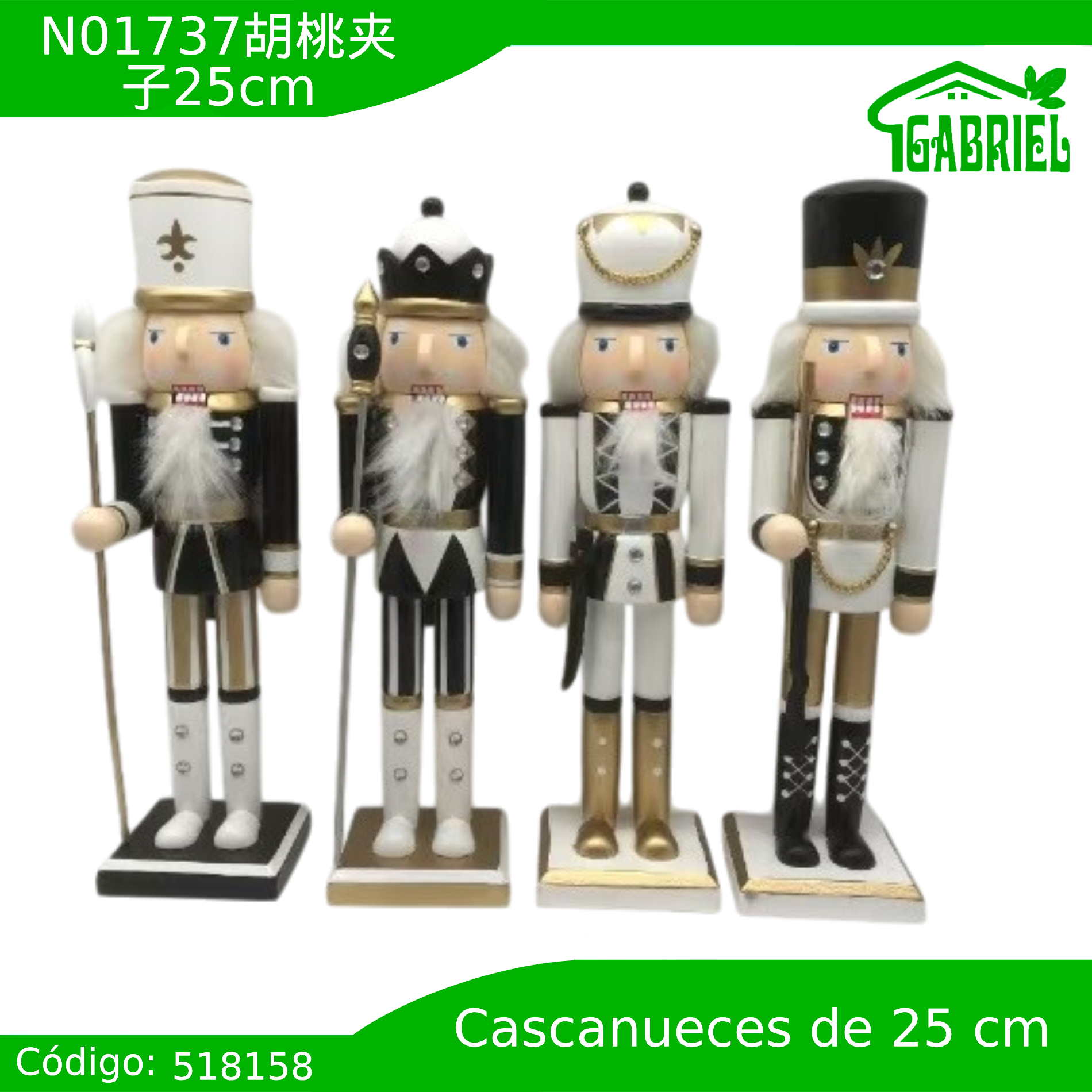 Cascanueces Figura de Navidad Adorno Cascanueces Navideño Casca nuez 25 cm