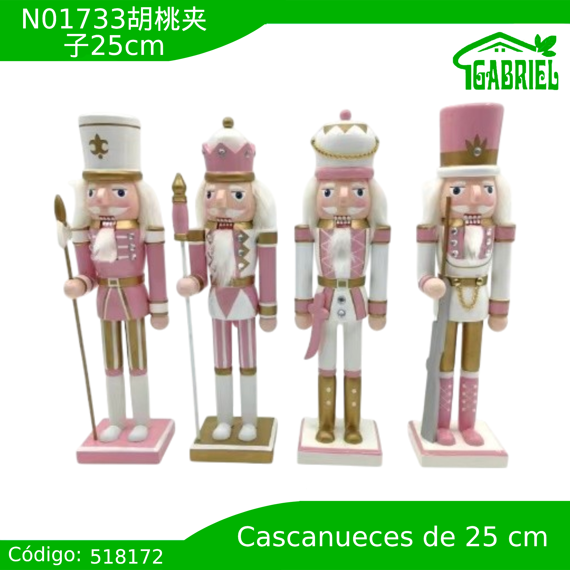 Cascanueces Figura de Navidad Adorno Cascanueces Navideño Casca nuez 25 cm