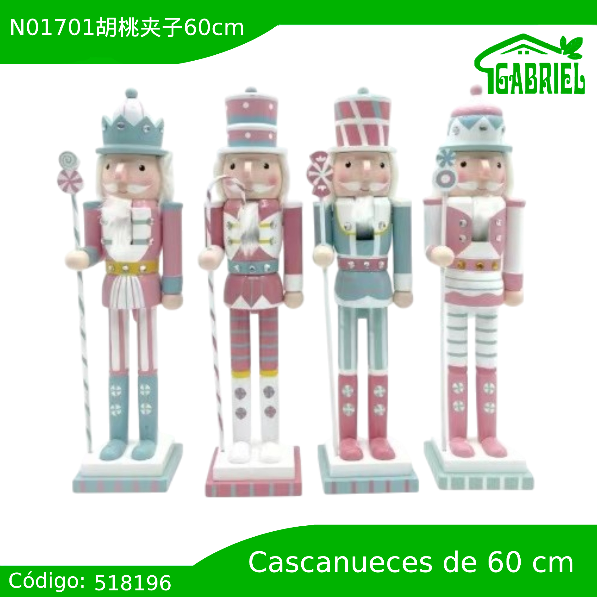 Cascanueces Figura de Navidad Adorno Cascanueces Navideño Casca nuez 60 cm
