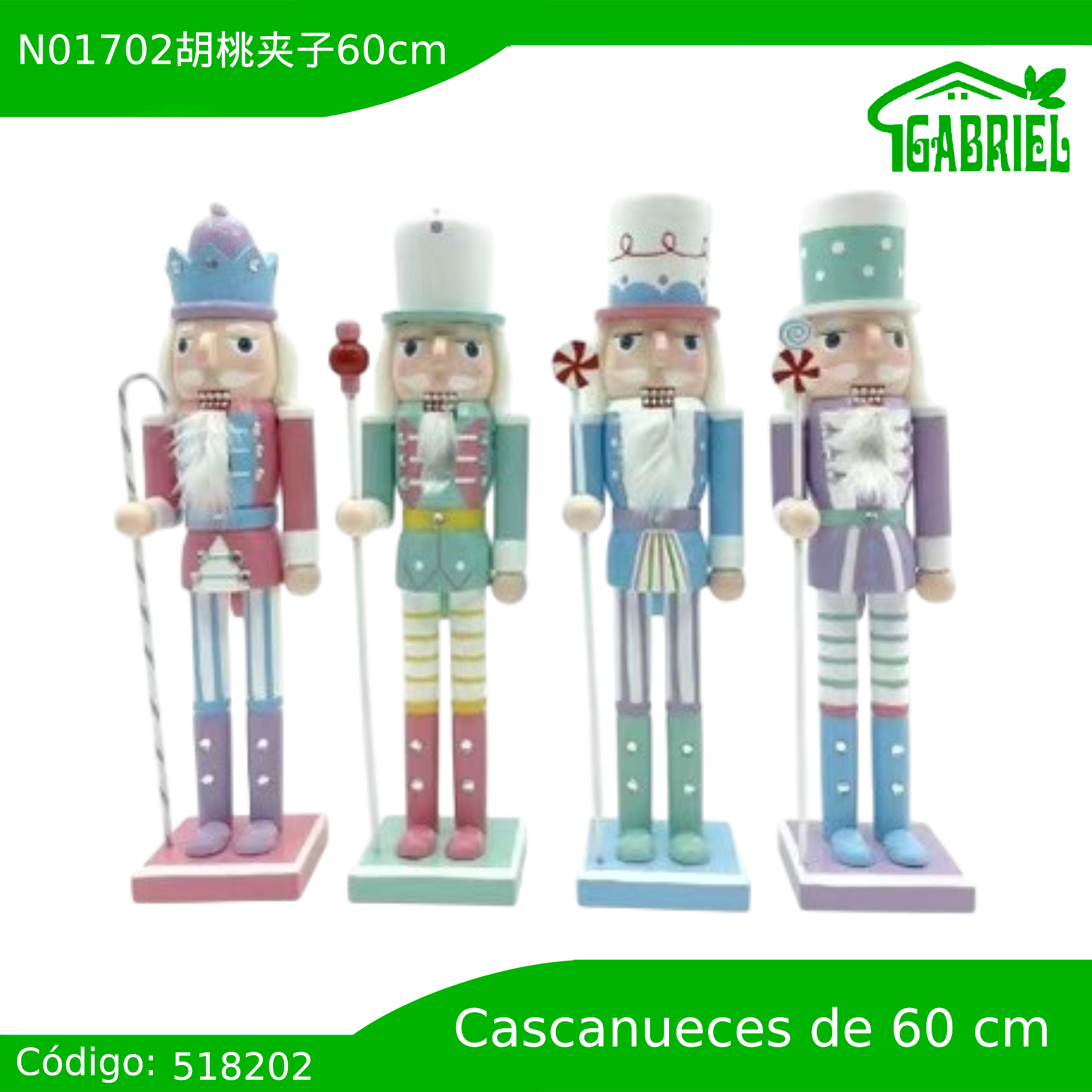 Cascanueces Figura de Navidad Adorno Cascanueces Navideño Casca nuez 60 cm