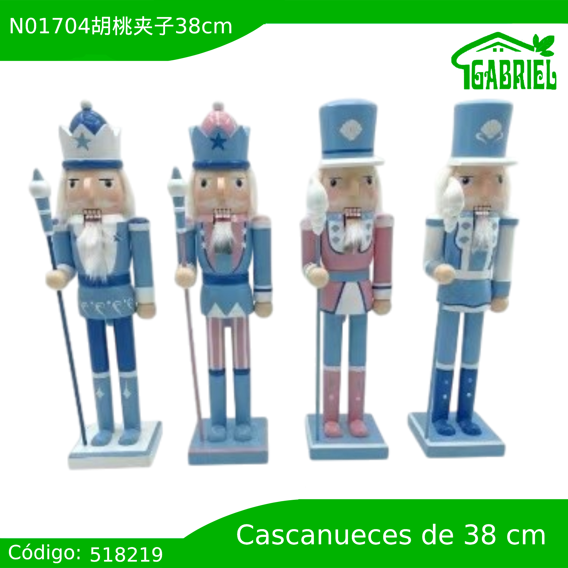 Cascanueces Figura de Navidad Adorno Cascanueces Navideño Casca nuez 38 cm