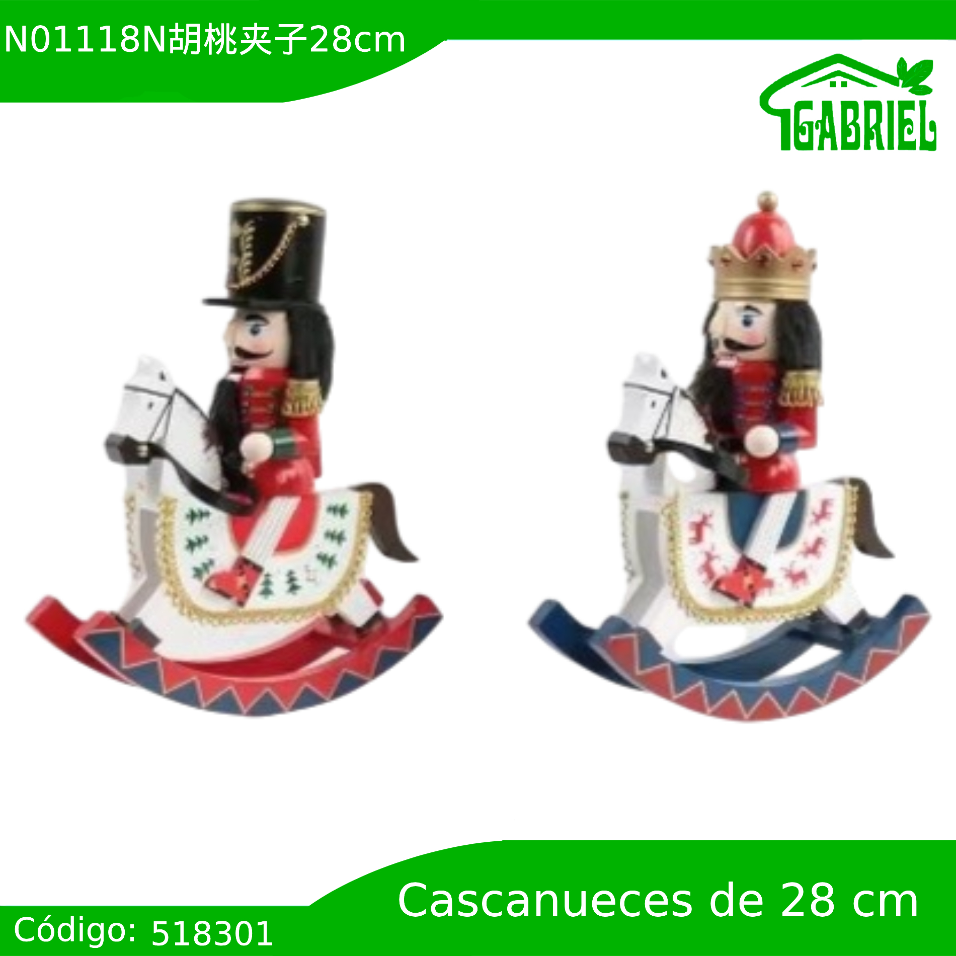 Cascanueces Figura de Navidad Adorno Cascanueces Navideño Casca nuez 28 cm