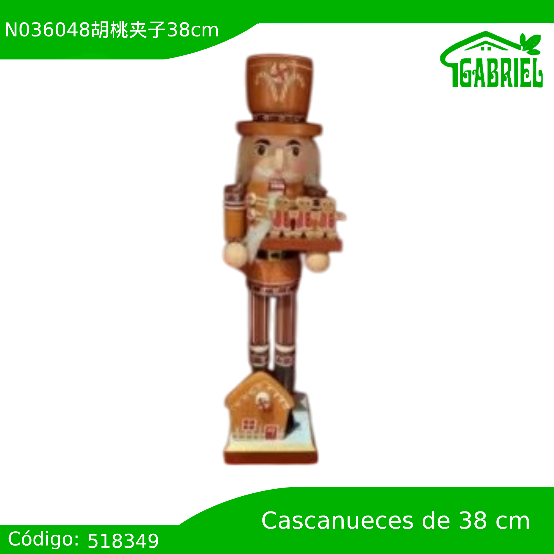 Cascanueces Figura de Navidad Adorno Cascanueces Navideño Casca nuez 38 cm