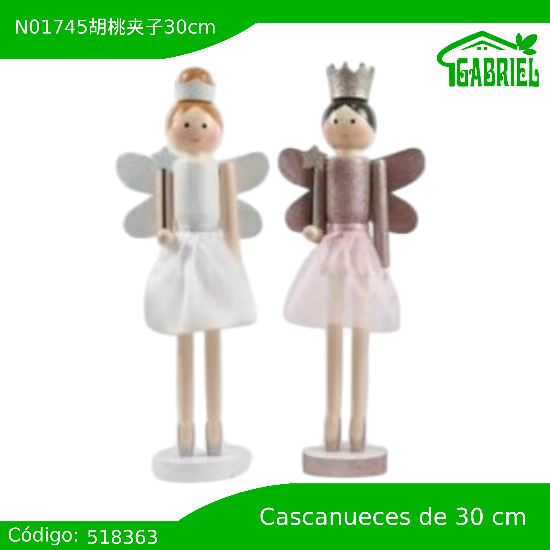Cascanueces Figura de Navidad Adorno Cascanueces Navideño Casca nuez 30 cm