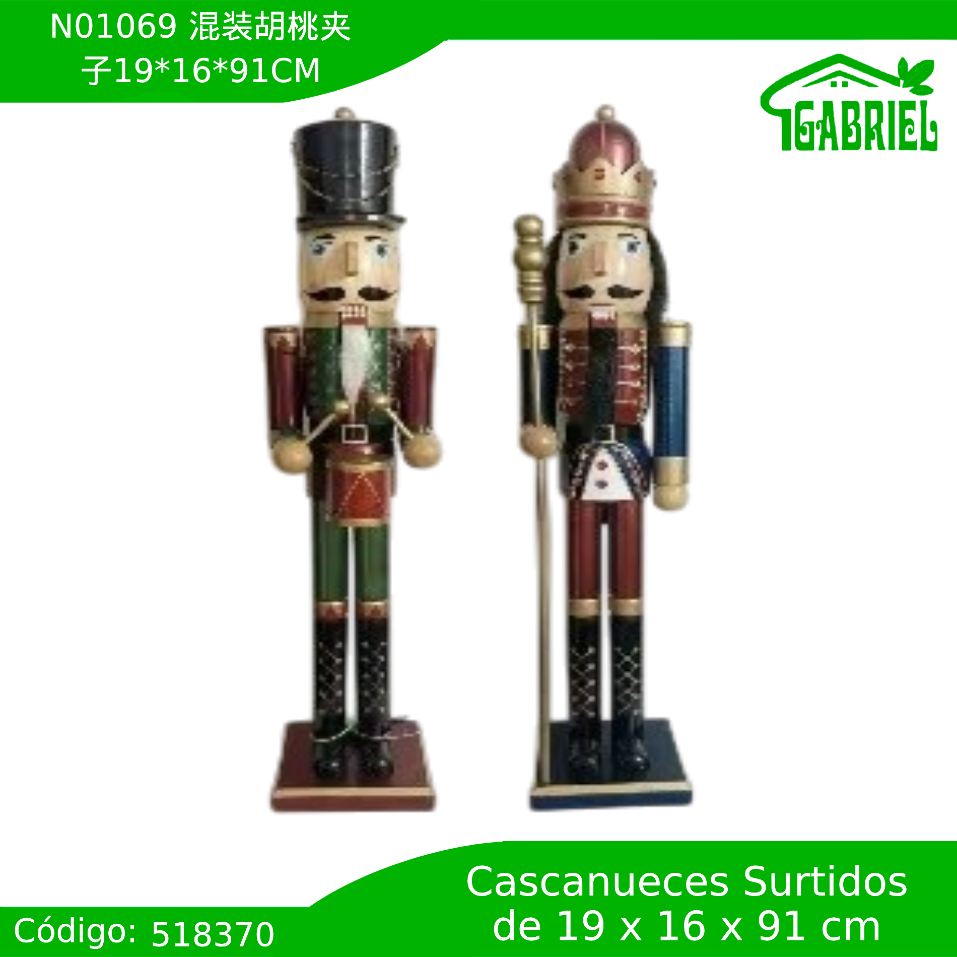 Cascanueces Figura de Navidad Adorno Cascanueces Navideño Casca nuez 91 cm