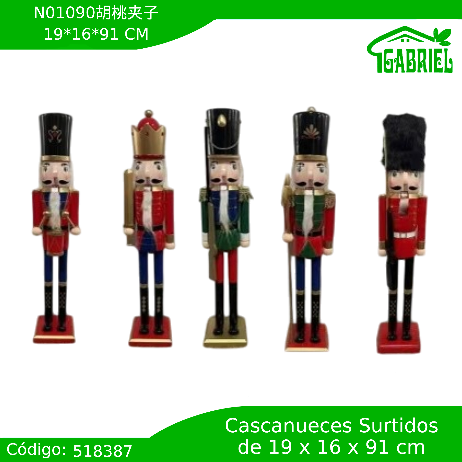 Cascanueces Figura de Navidad Adorno Cascanueces Navideño Casca nuez 91 cm