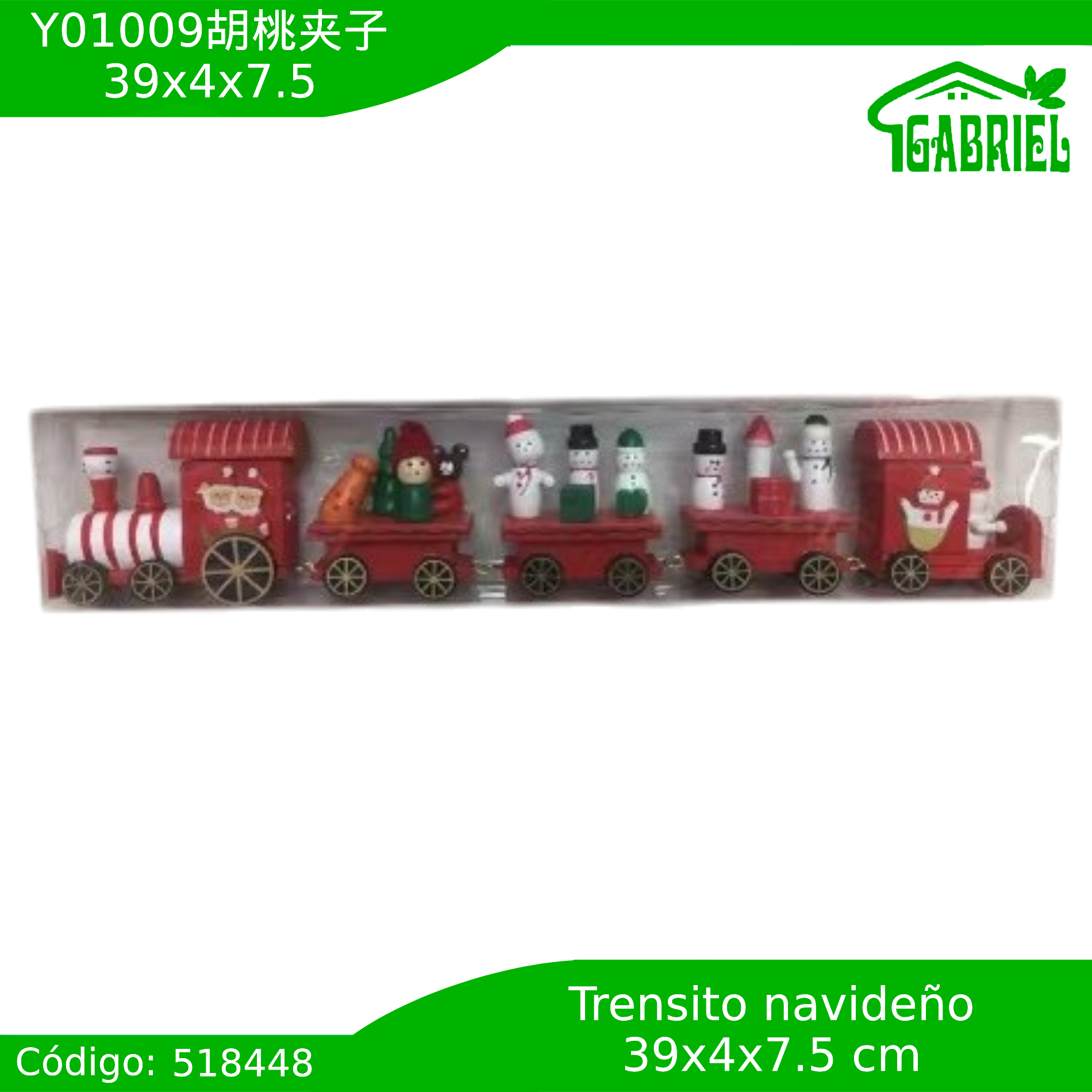 Tren de Navidad Decoración 39x4x7.5 cm