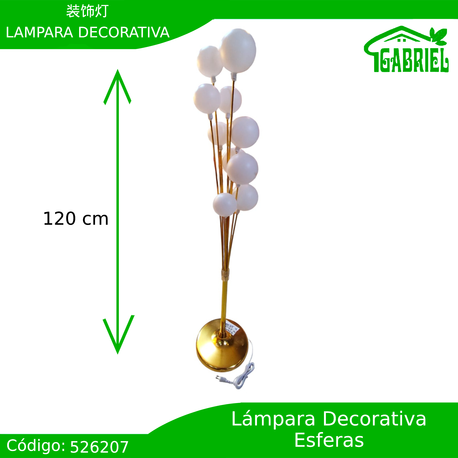 Lámpara de Piso Decorativa Esféricas 120 cm