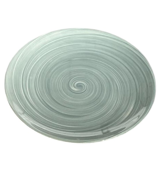 Plato de Porcelana 21cm – Set Vajilla Verde Espiral