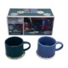 Set de 12 Piezas (6 Tazas + 6 Platos) Cerámica 9×9×7 cm y 10 cm