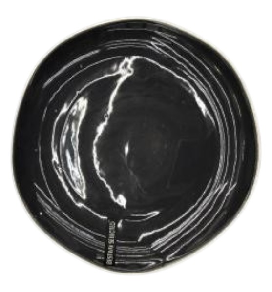 Plato de Porcelana Redondo Negro – 28 cm