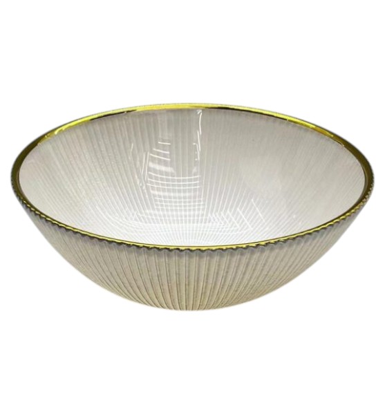 Bowl de Porcelana con Borde Dorado – Diseño Elegante y Funcional