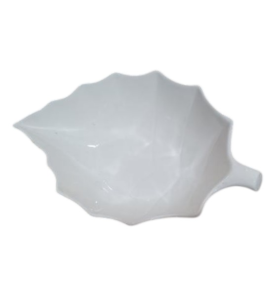 Plato pequeño en forma de hoja – Blanco