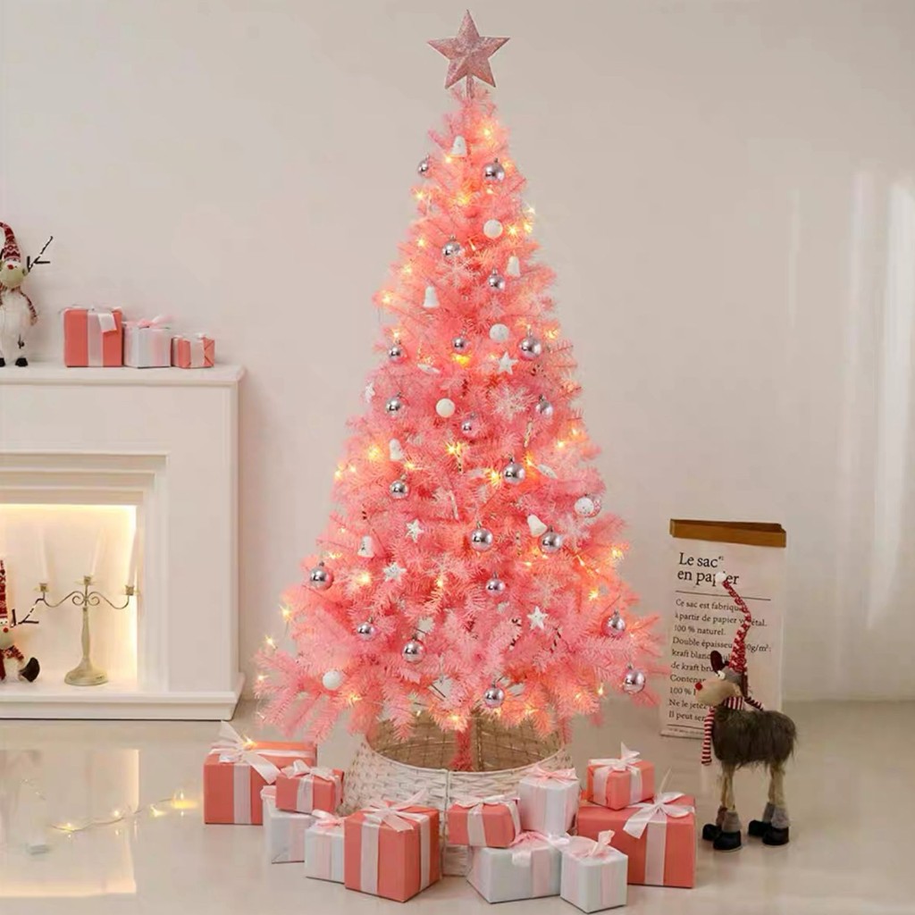 粉色植绒（植白粉） 120CM 300T 铁脚ARBOL DE NAVIDAD