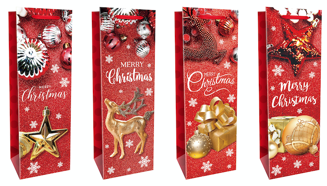 圣诞酒袋-烫金-12*36*9cmBOLSA REGALO