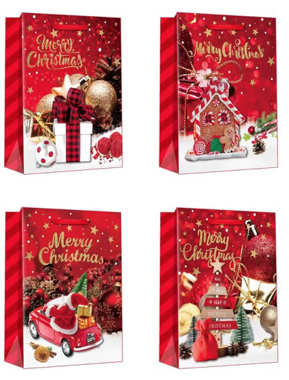 圣诞礼品袋-烫金-14*17*7cmBOLSA REGALO
