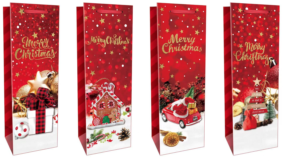 圣诞酒袋-烫金-12*36*9cmBOLSA REGALO