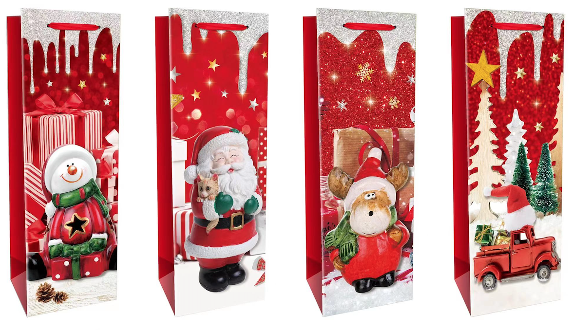 圣诞酒袋-撒粉-12*36*9cmBOLSA REGALO
