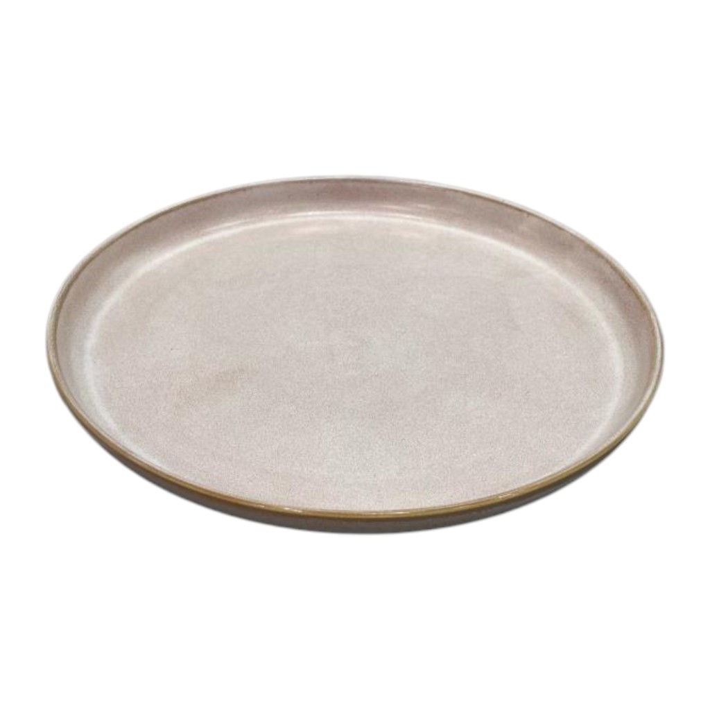 Plato de Porcelana (27×3 cm)- Con Borde Dorado