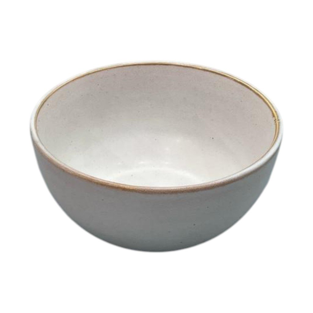 Bowl de Porcelana (15×8cm) – Con Borde Dorado