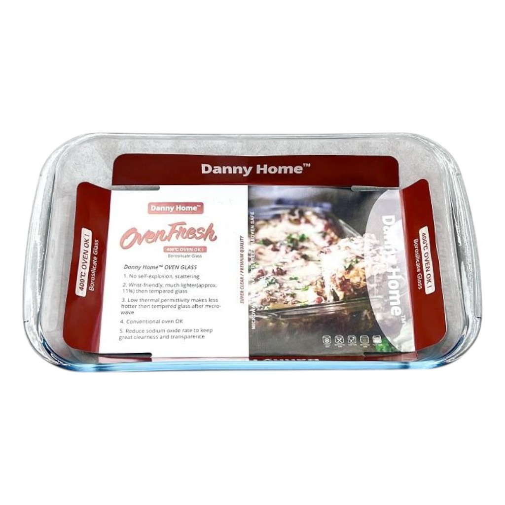 Fuente de Vidrio Borosilicato 1.6 L para Horno (29x17x5 cm) – Rectangular