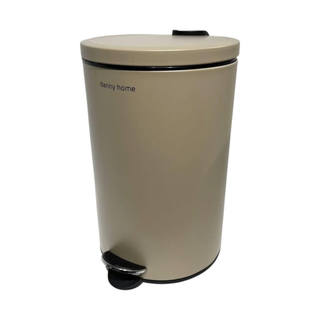 Basurero Metálico con Pedal 12 L (25×27×40 cm) – Beige