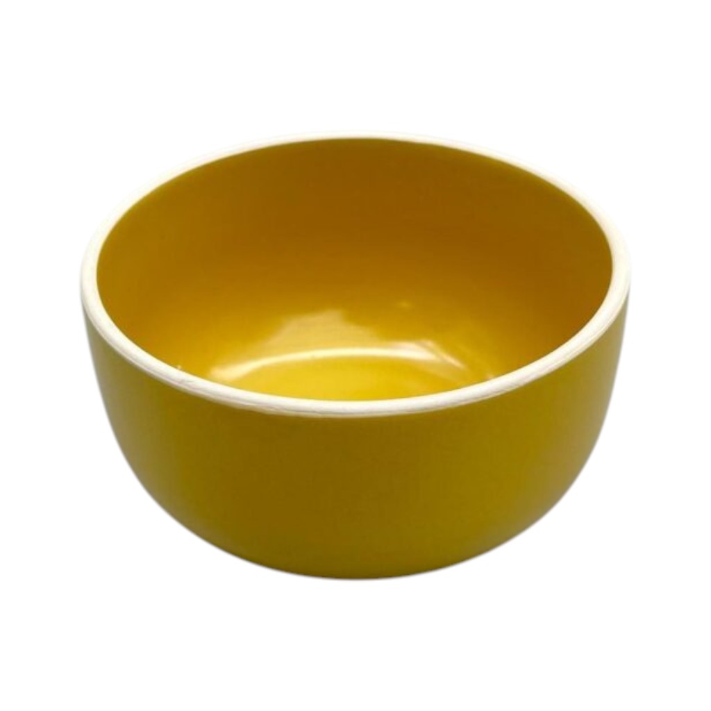 Bowl de Porcelana Amarillo con Borde Blanco – 9×5 cm