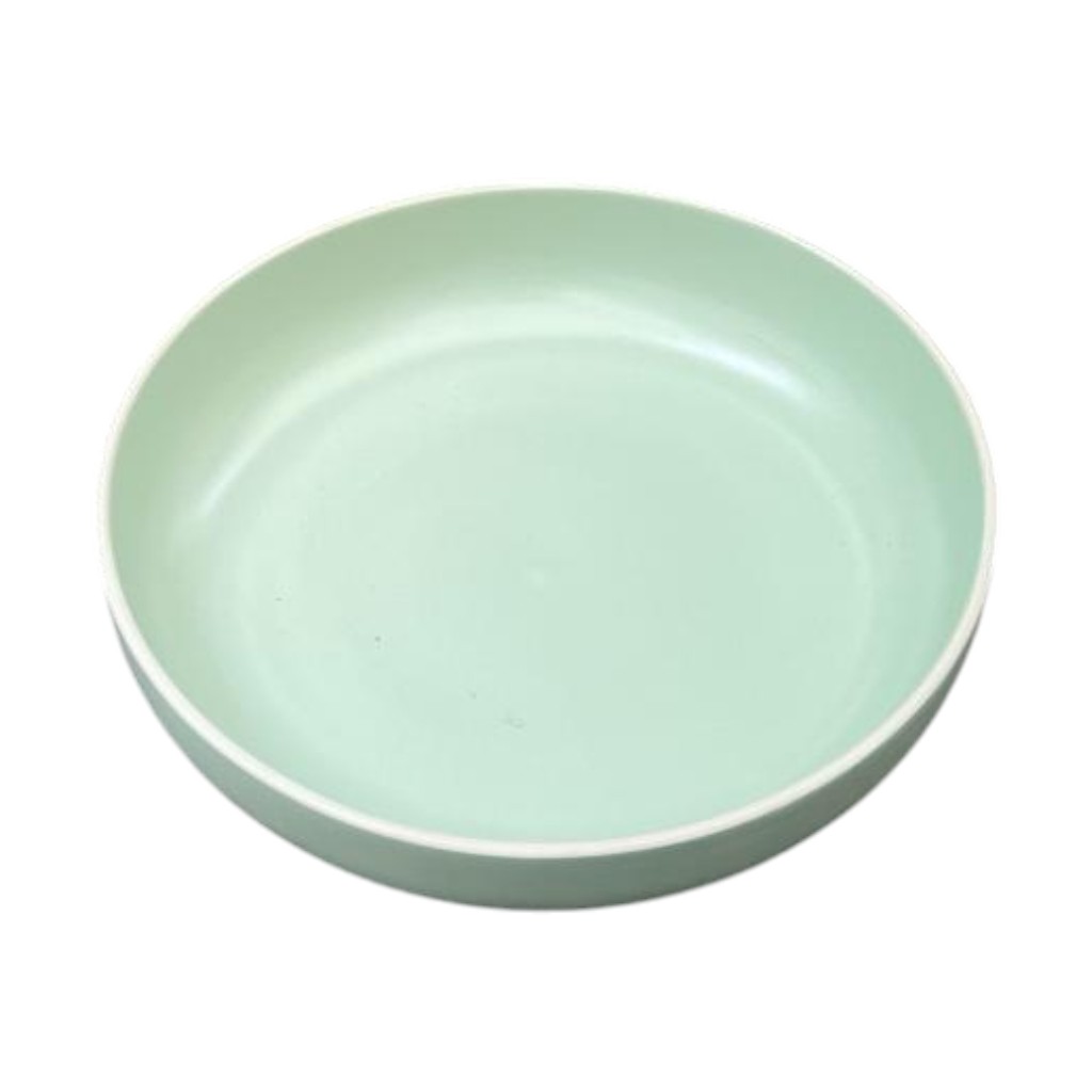 Bowl de Porcelana Verde Agua con Borde Blanco – 23 x 5 cm