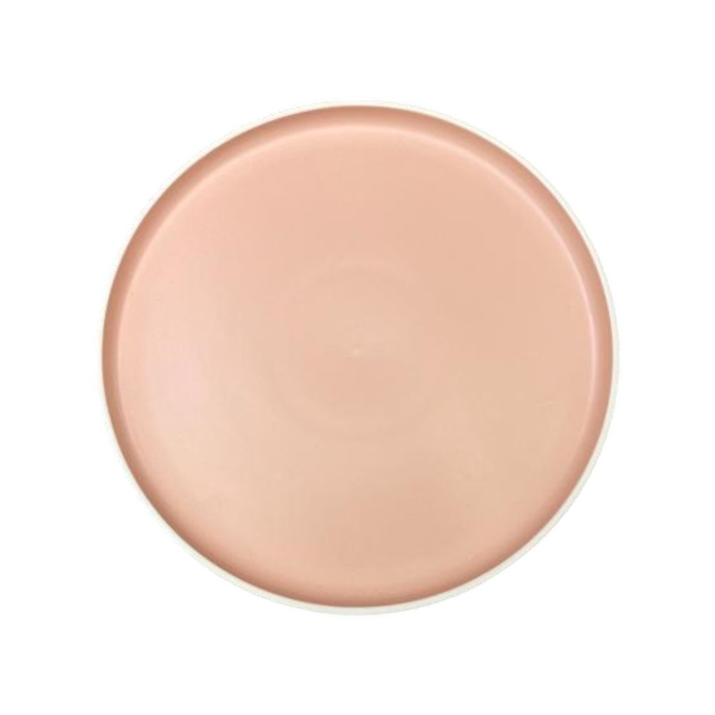 Plato Llano de Porcelana Rosa con Borde Blanco – 21 x 2 cm