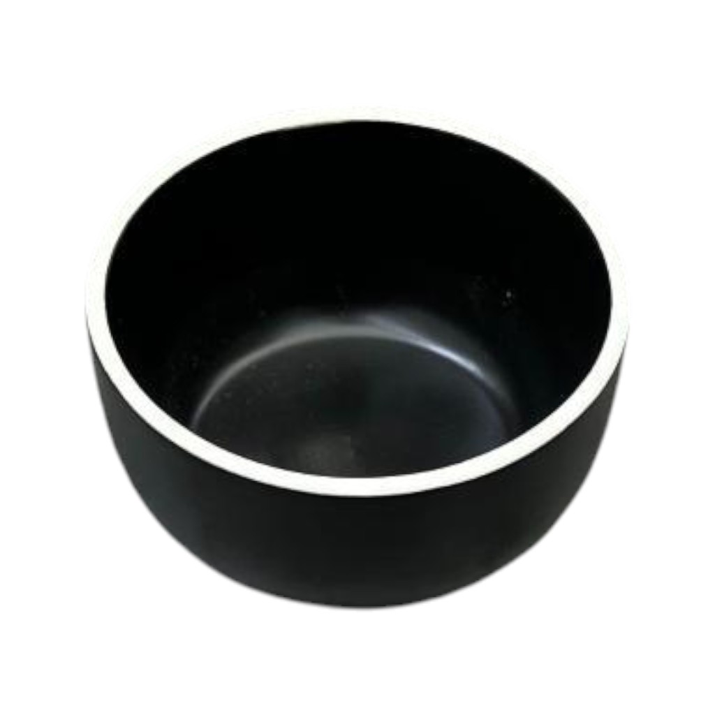 Bowl de Porcelana Negro con Borde Blanco – 9×5 cm
