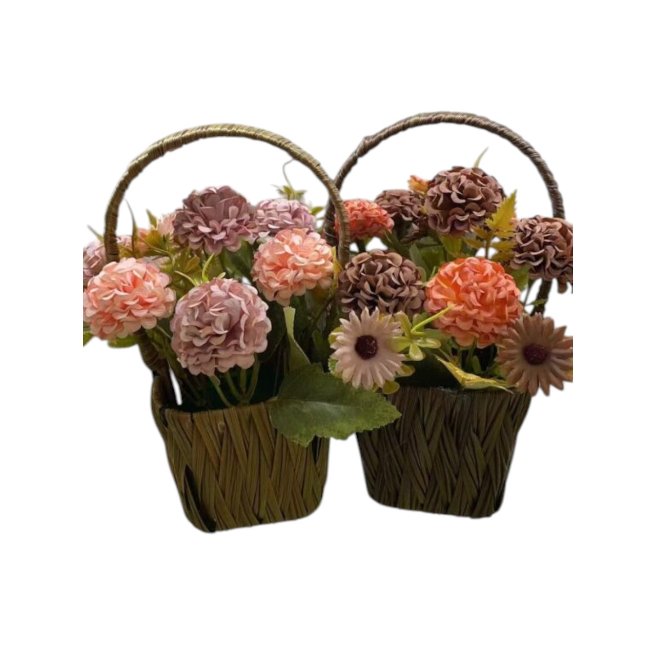 Maceta Decorativa con Flores Artificiales Tipo Crisantemo