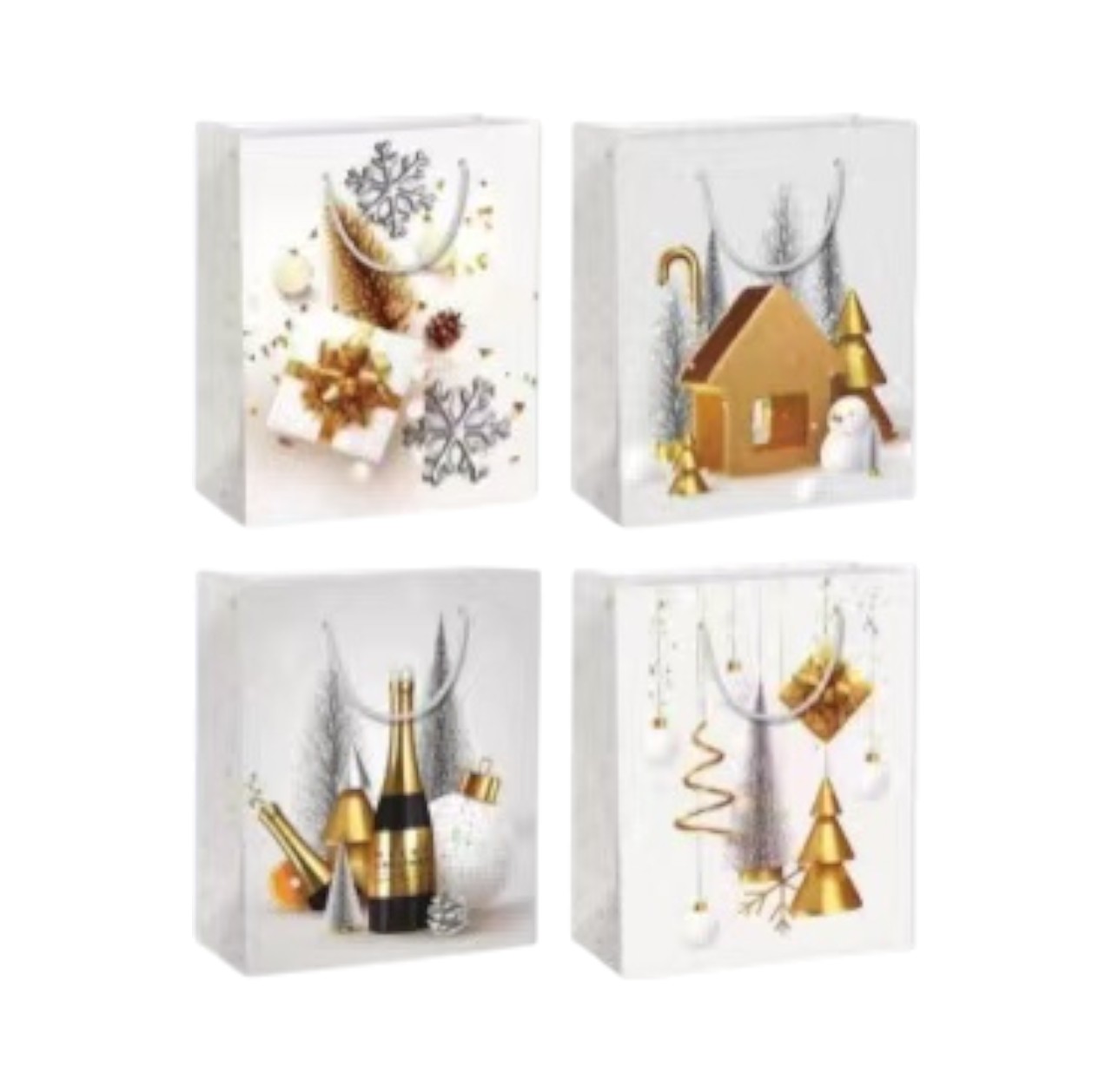 Bolsa de Regalo Navideña Grande Diseño Dorado 40 x 56 x 13 cm